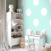 Photo Wallpaper Tiny White Polka Dots - White Dots on Turquoise Background for Children's Room 64801 additionalThumb 6