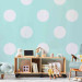 Photo Wallpaper Tiny White Polka Dots - White Dots on Turquoise Background for Children's Room 64801 additionalThumb 5