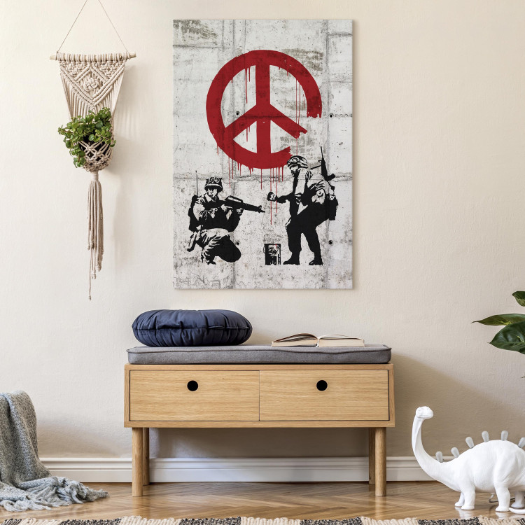 Canvas Print  Soldiers Painting Peace by Banksy 68001 additionalImage 3