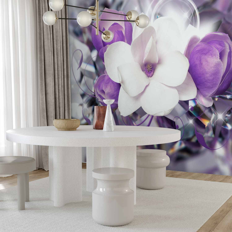Wall Mural Magnolias - purple flowers on a fuzzy background with a soft glow 89801 additionalImage 7