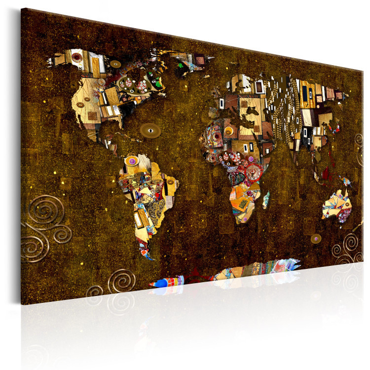 Canvas Print Map: Gustav Klimt inspiration  92601 additionalImage 2