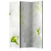 Folding Screen Jasmine - romantic lily flower with green details on a white background 95601