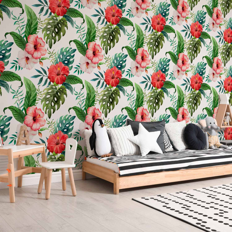 Wallpaper Tropical Flowers (Red) 108511 additionalImage 9