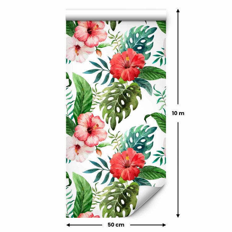 Wallpaper Tropical Flowers (Red) 108511 additionalImage 2