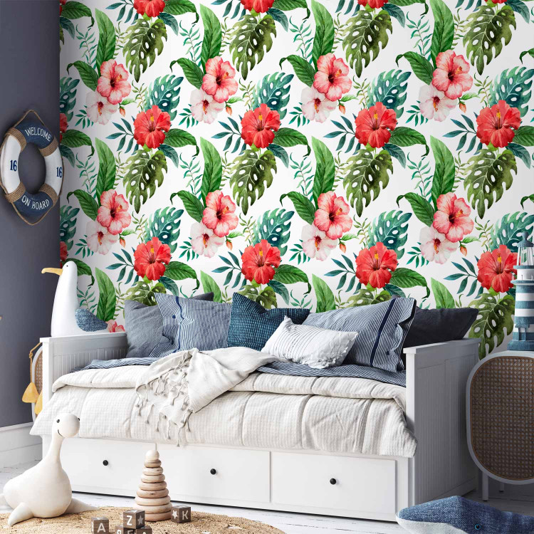 Wallpaper Tropical Flowers (Red) 108511 additionalImage 10