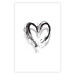 Poster Painted heart - simple black and white composition with a love symbol 115111 additionalThumb 19
