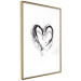 Poster Painted heart - simple black and white composition with a love symbol 115111 additionalThumb 6