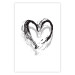 Poster Painted heart - simple black and white composition with a love symbol 115111