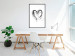 Poster Painted heart - simple black and white composition with a love symbol 115111 additionalThumb 3