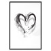 Poster Painted heart - simple black and white composition with a love symbol 115111 additionalThumb 18