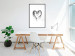 Poster Painted heart - simple black and white composition with a love symbol 115111 additionalThumb 4
