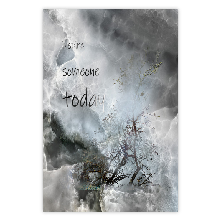 Wall Poster Inspire someone today - abstraction with texts on a marble texture 116311