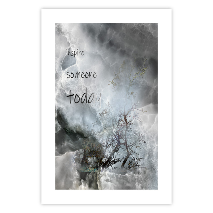Wall Poster Inspire someone today - abstraction with texts on a marble texture 116311 additionalImage 25