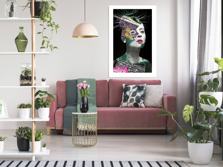 Wall Poster Colorful Portrait - colorful abstract composition with a woman's face 117211 additionalImage 2