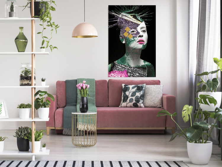 Wall Poster Colorful Portrait - colorful abstract composition with a woman's face 117211 additionalImage 17