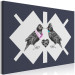 Canvas Starlings in love - elegant black birds on a geometric background 117611 additionalThumb 2