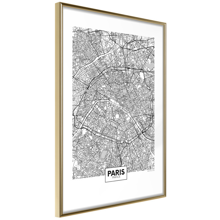 Poster Map of Paris - black and white map of the French city and simple inscriptions 117911 additionalImage 6