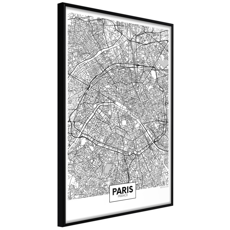 Poster Map of Paris - black and white map of the French city and simple inscriptions 117911 additionalImage 12