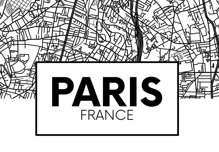 Poster Map of Paris - black and white map of the French city and simple inscriptions 117911 additionalImage 11