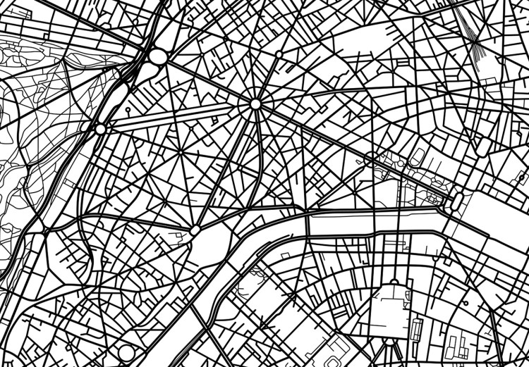 Poster Map of Paris - black and white map of the French city and simple inscriptions 117911 additionalImage 10