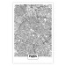 Poster Map of Paris - black and white map of the French city and simple inscriptions 117911