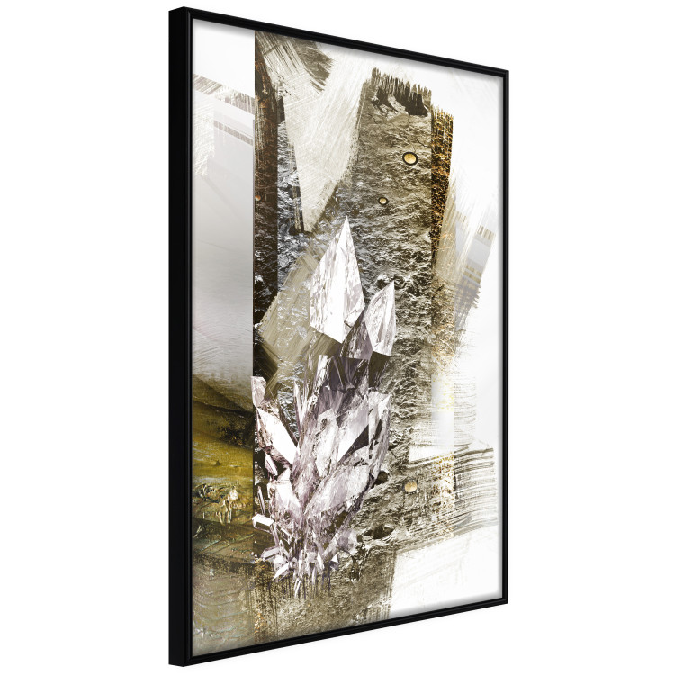 Wall Poster Diamond - silver crystal and geometric golden abstract in the background 118311 additionalImage 12