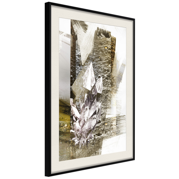 Wall Poster Diamond - silver crystal and geometric golden abstract in the background 118311 additionalImage 3