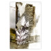 Wall Poster Diamond - silver crystal and geometric golden abstract in the background 118311
