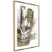 Wall Poster Diamond - silver crystal and geometric golden abstract in the background 118311 additionalThumb 6