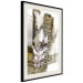Wall Poster Diamond - silver crystal and geometric golden abstract in the background 118311 additionalThumb 3