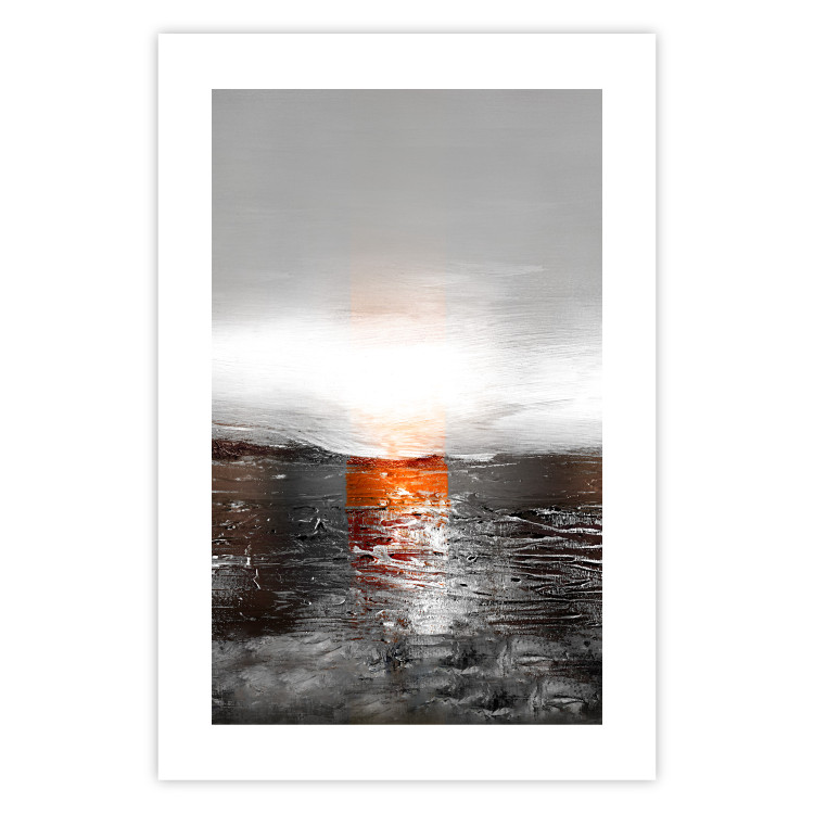 Wall Poster Abstract Sunset - modern composition on a silver background 118511 additionalImage 19