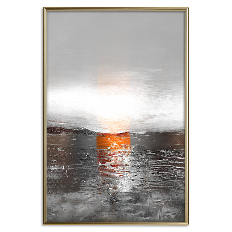 Wall Poster Abstract Sunset - modern composition on a silver background 118511 additionalImage 16