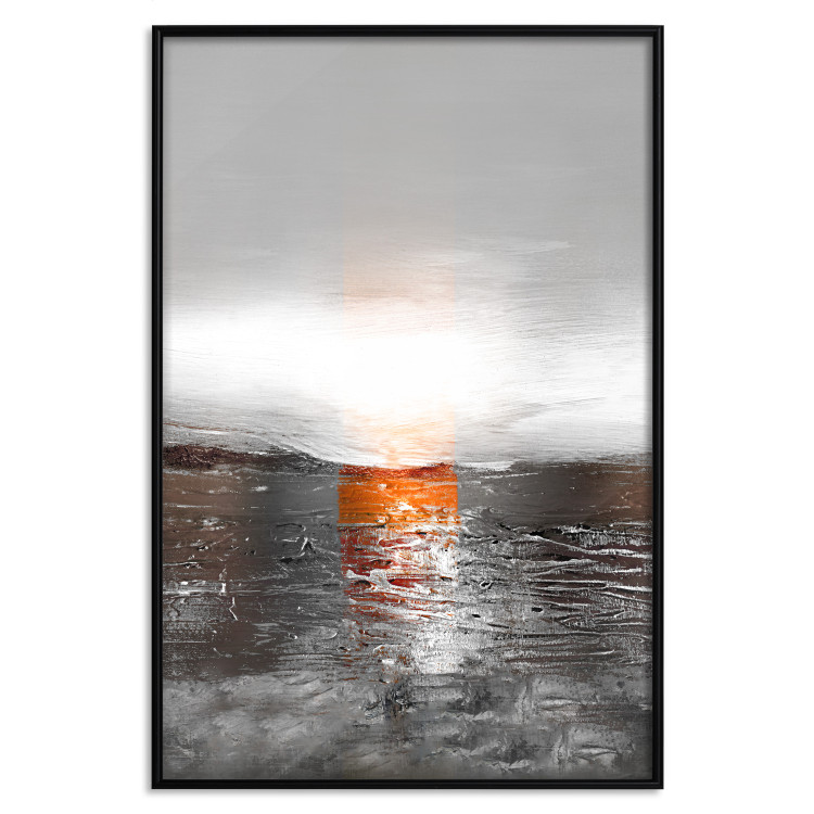 Wall Poster Abstract Sunset - modern composition on a silver background 118511 additionalImage 18