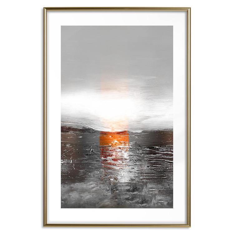Wall Poster Abstract Sunset - modern composition on a silver background 118511 additionalImage 14