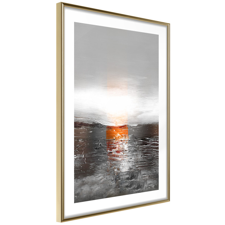 Wall Poster Abstract Sunset - modern composition on a silver background 118511 additionalImage 6