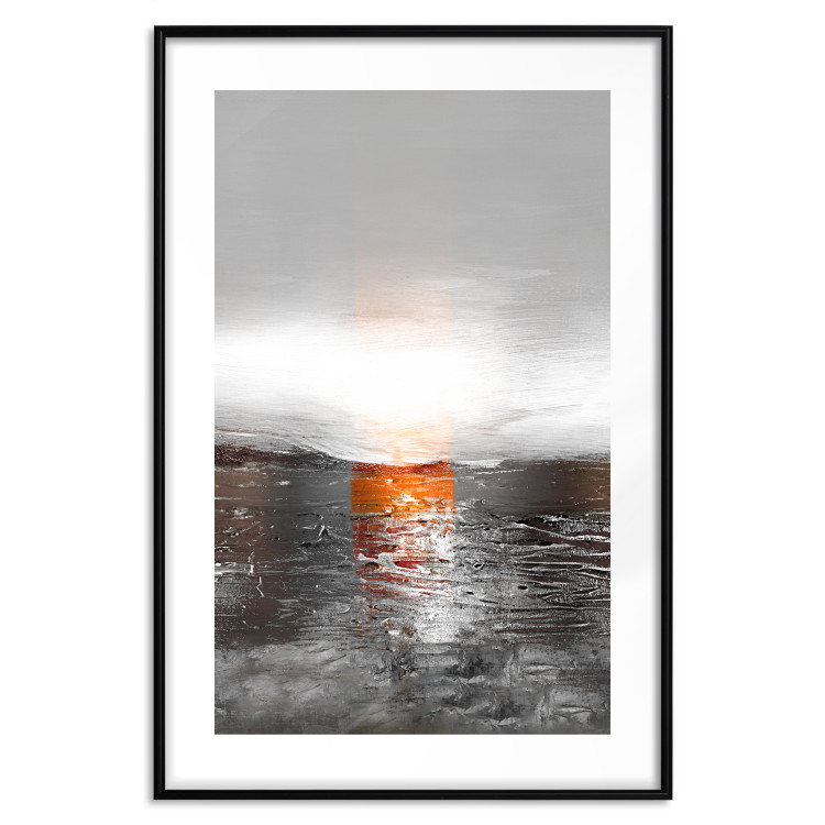 Wall Poster Abstract Sunset - modern composition on a silver background 118511 additionalImage 15
