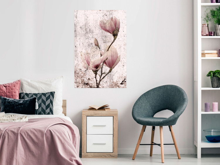 Poster Mature Magnolia - vintage composition with flowers on a pastel background 118611 additionalImage 23