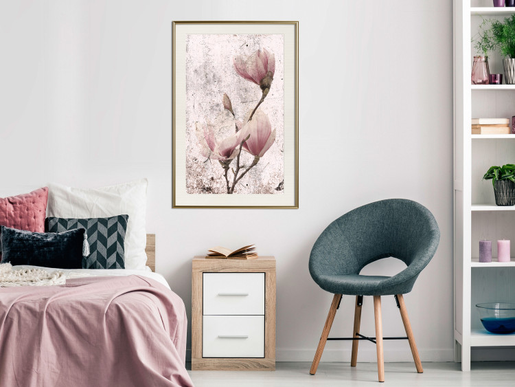 Poster Mature Magnolia - vintage composition with flowers on a pastel background 118611 additionalImage 21