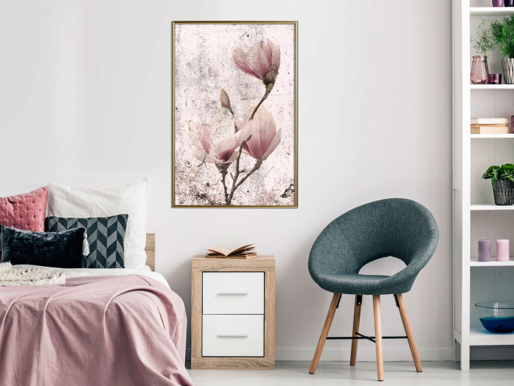 Poster Mature Magnolia - vintage composition with flowers on a pastel background 118611 additionalImage 7