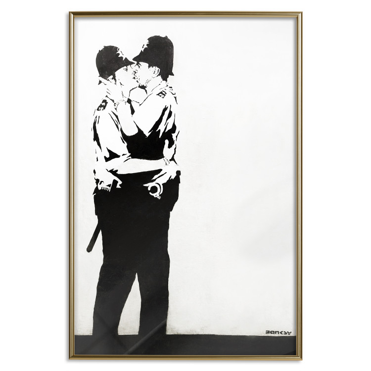 Poster Cops' Kiss - graffiti with two men in Banksy style 119211 additionalImage 17