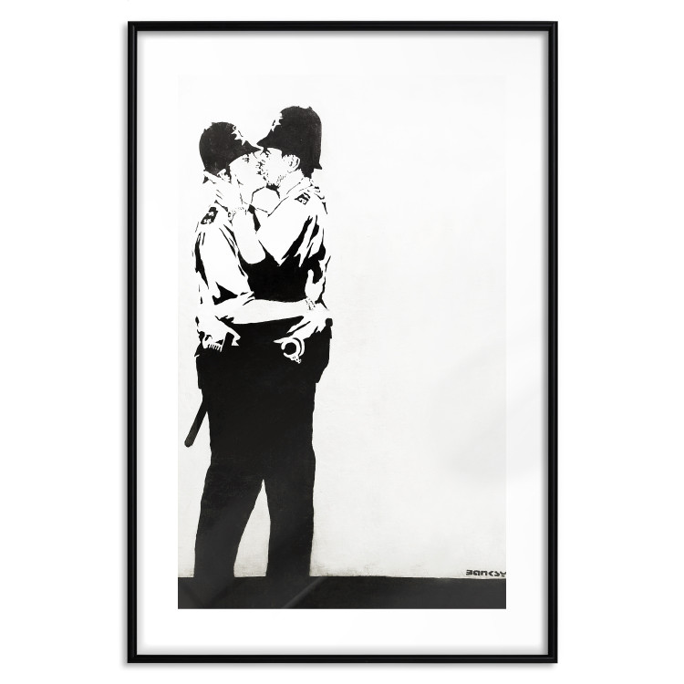 Poster Cops' Kiss - graffiti with two men in Banksy style 119211 additionalImage 19