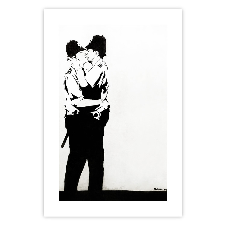 Poster Cops' Kiss - graffiti with two men in Banksy style 119211 additionalImage 15