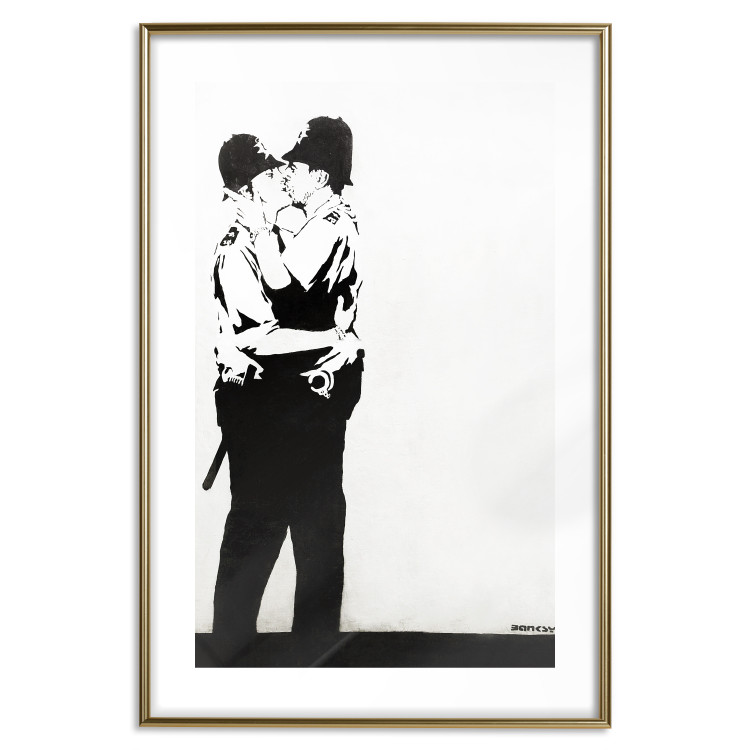 Poster Cops' Kiss - graffiti with two men in Banksy style 119211 additionalImage 20