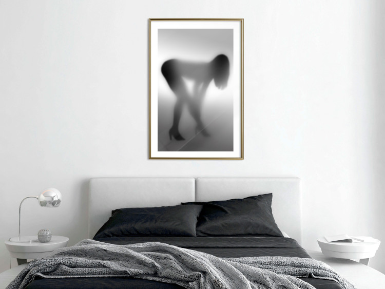 Poster Sensual Mist - black and white composition with a leaning woman 121911 additionalImage 13