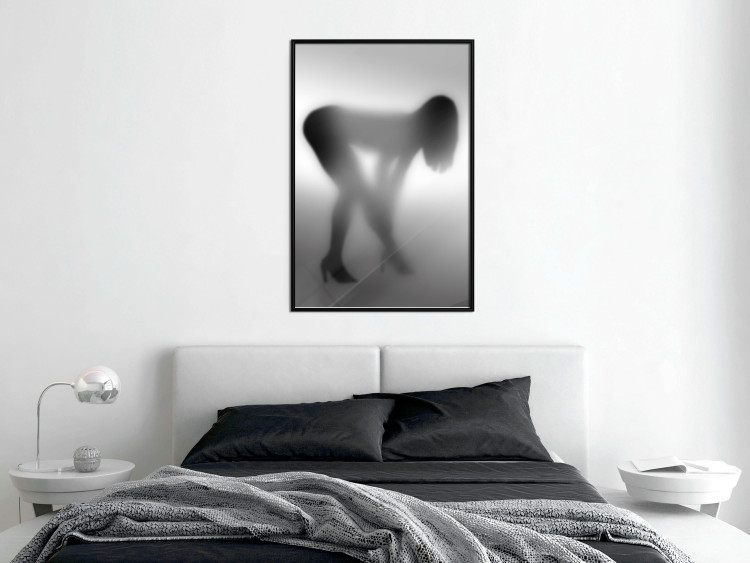Poster Sensual Mist - black and white composition with a leaning woman 121911 additionalImage 3