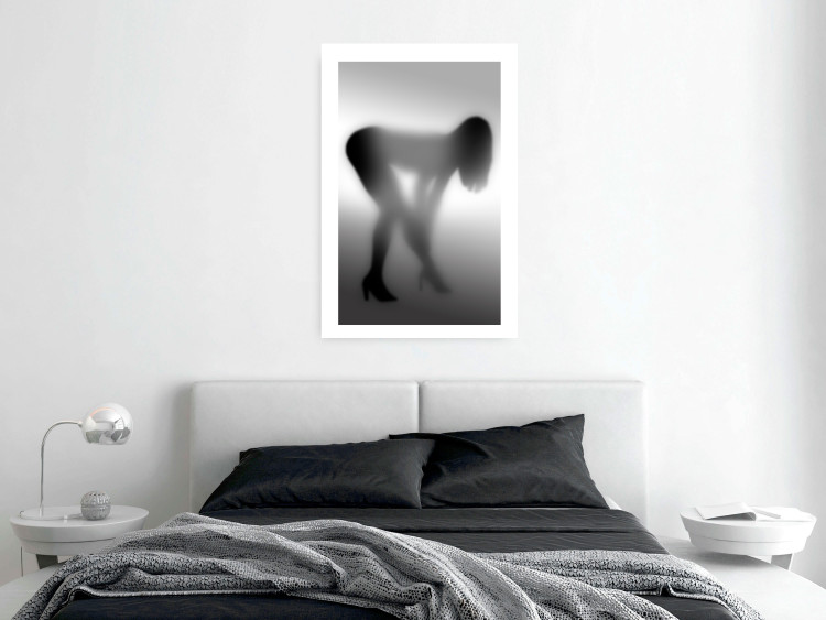 Poster Sensual Mist - black and white composition with a leaning woman 121911 additionalImage 2