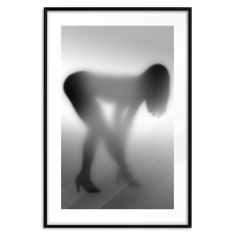 Poster Sensual Mist - black and white composition with a leaning woman 121911 additionalImage 15