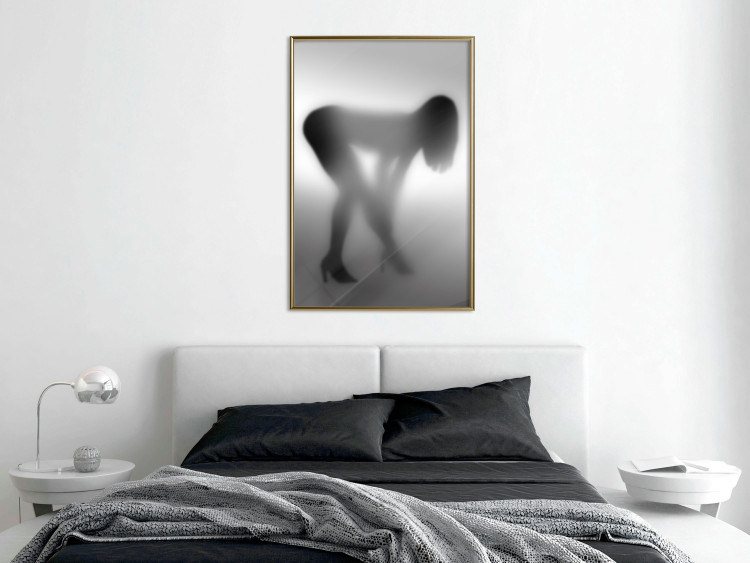 Poster Sensual Mist - black and white composition with a leaning woman 121911 additionalImage 5