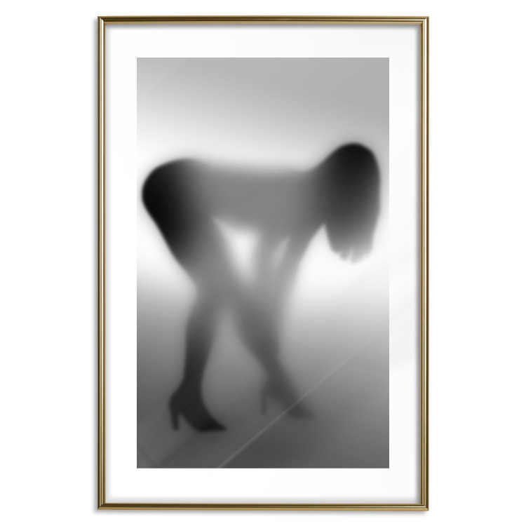 Poster Sensual Mist - black and white composition with a leaning woman 121911 additionalImage 14