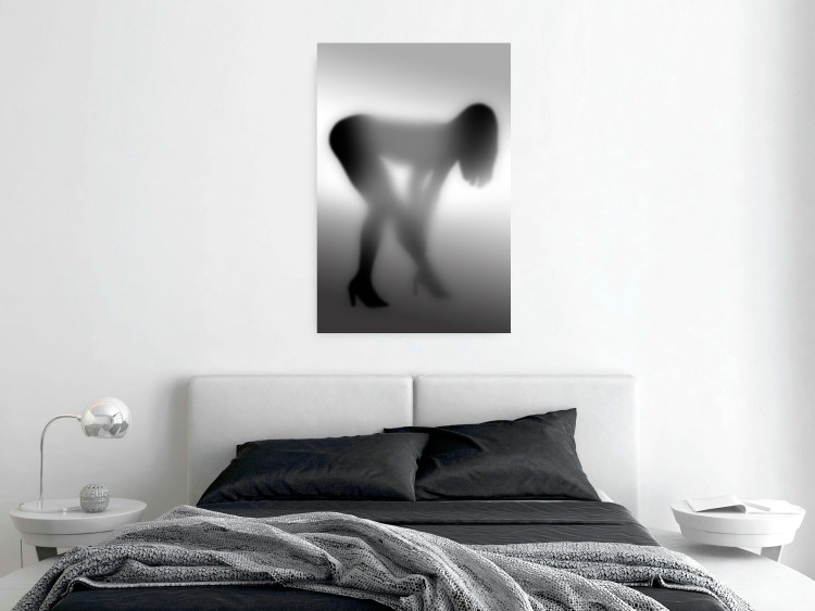 Poster Sensual Mist - black and white composition with a leaning woman 121911 additionalImage 17
